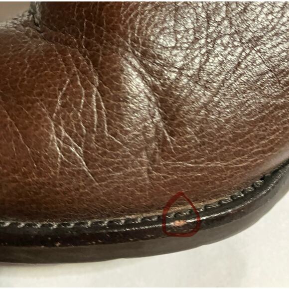 Womens Brighton Gaucho Leather Ankle Boots Block Heel Side Zip Brown 6.5 M - Picture 12 of 12